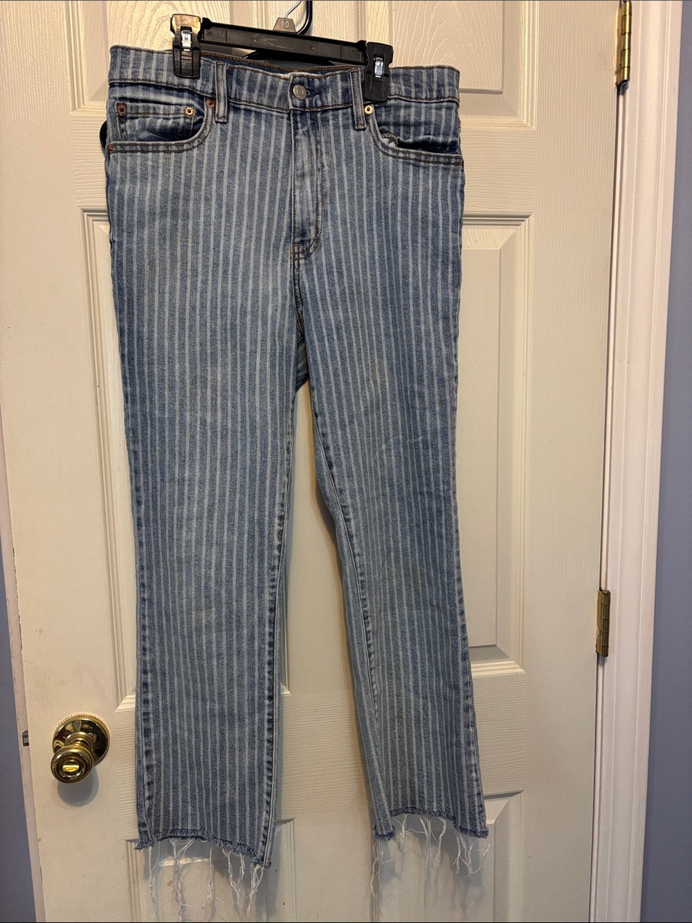 DAZE Striped Straight Leg Jeans